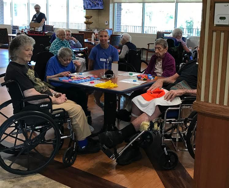 St. Mary Mokena volunteer at nursing home
