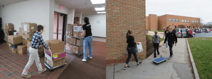St. Mary Mokena Thanksgiving food drive volunteers