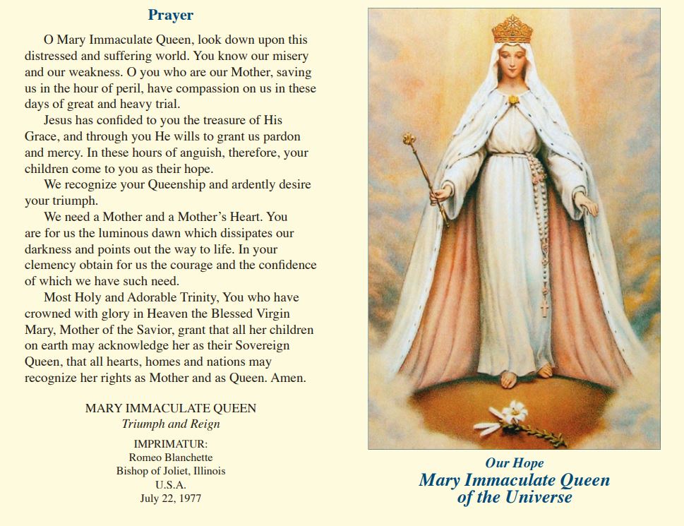 Mary Immaculate Queen Prayer