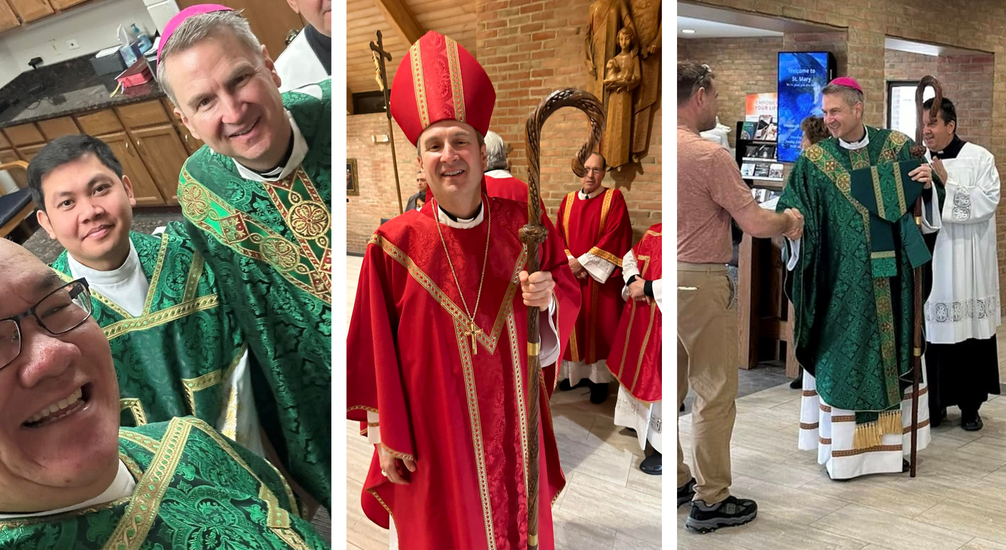 Bishop Hicks at St. Mary Church in Mokena.